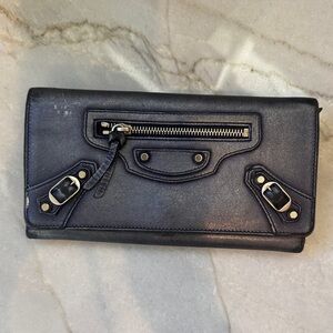 Balenciaga Navy iridescent Wallet